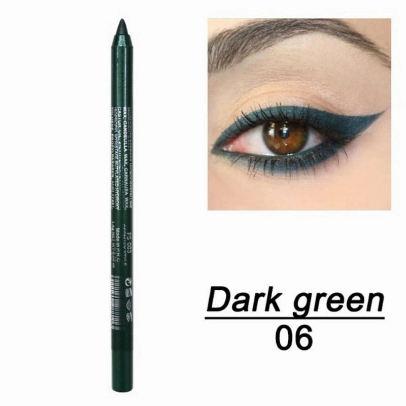 14 Color Long-lasting Eyeliner Pencil Waterproof Pigment Green Brown eyeliner Pen Women Fashion Color Eye Makeup Cosmetics