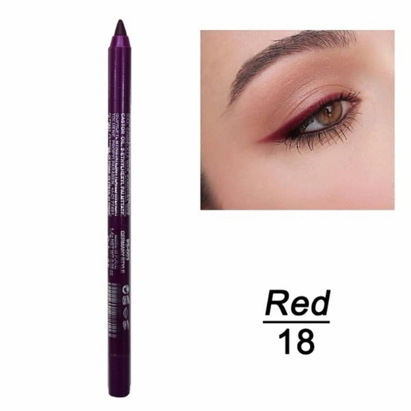 14 Color Long-lasting Eyeliner Pencil Waterproof Pigment Green Brown eyeliner Pen Women Fashion Color Eye Makeup Cosmetics