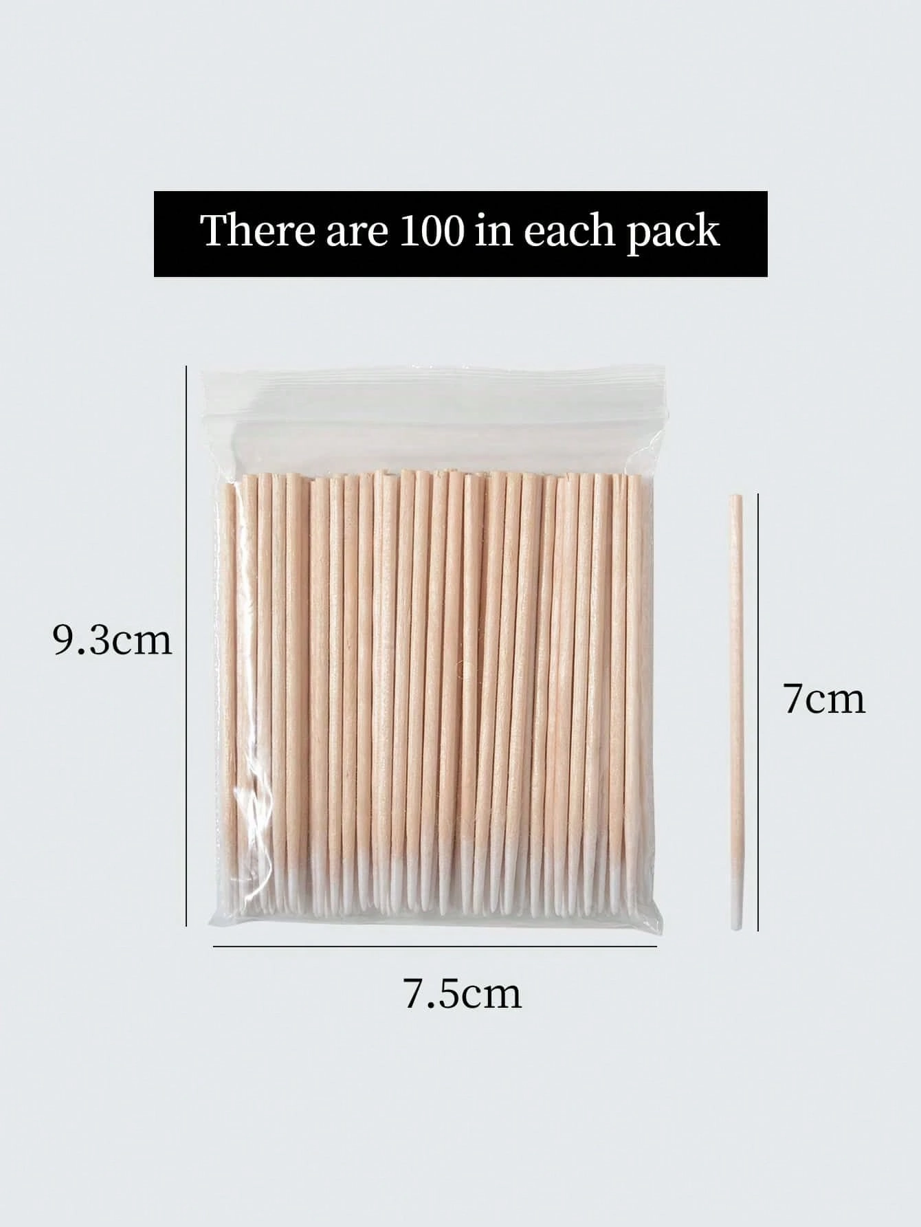2-Bag Pointed Cotton Swab 100pcs/Bag Toothpick Wooden Stick Disposable Pointed Single Head Cotton Swab Eyeliner Cosmetology Swab