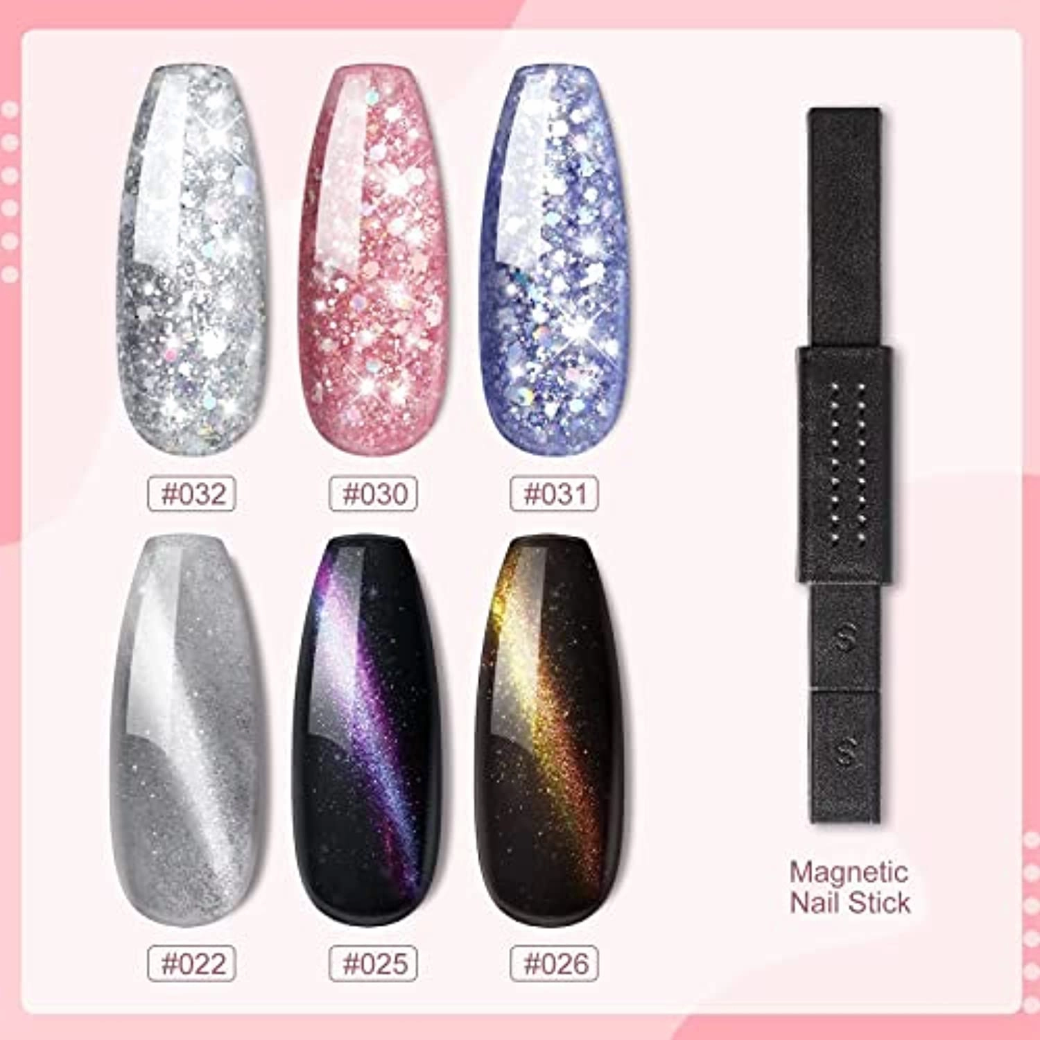 4Pcs Color Changing Gel Polish 6Pcs Poly Nail Gel Kit with 80W UV LED Nail Lamp