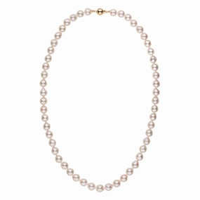 7.0-7.5 mm 18 Inch White Akoya Baroque Pearl Necklace