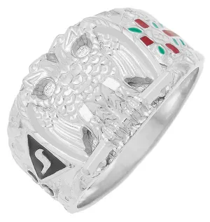 925 Sterling Silver or Vermeil Scottish Rite 32nd Degree Masonic Solid Back Ring