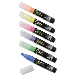 AbilityOne - 7520013837943 - Large Fluorescent Highlighter - Yellow, Pink, Blue, Green, Purple & Orange Ink - 6 units