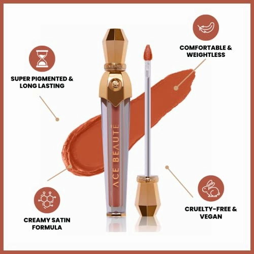 Ace Beauté Pout Perfect Liquid Lipstick Matte Long Lasting Non Sticky High Impact Color-Manifest Nude