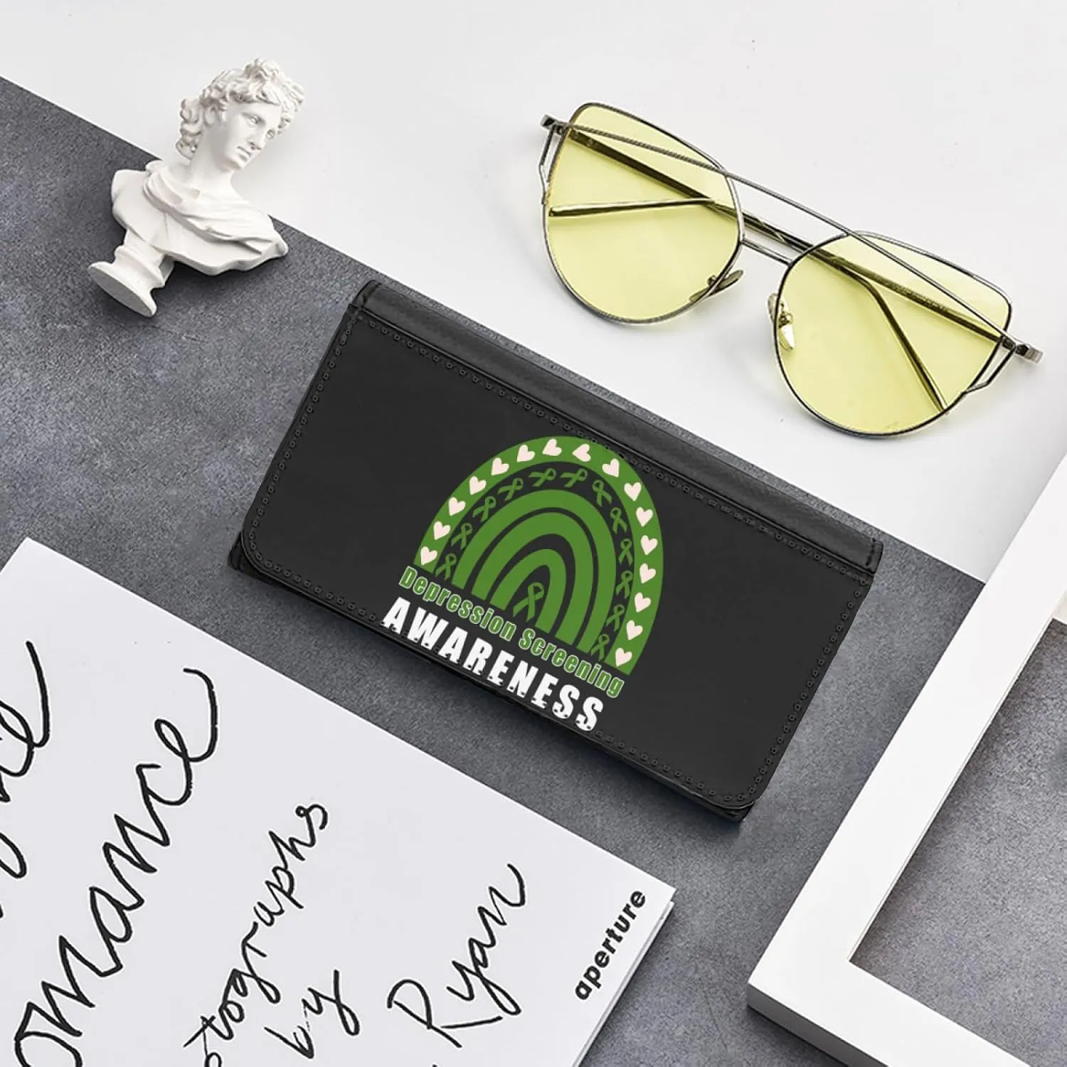 ADHA Awareness Orange Rainbow Hearts Sunglasses Case Eyeglasses Eyewear Reading Glasses Hard Holder