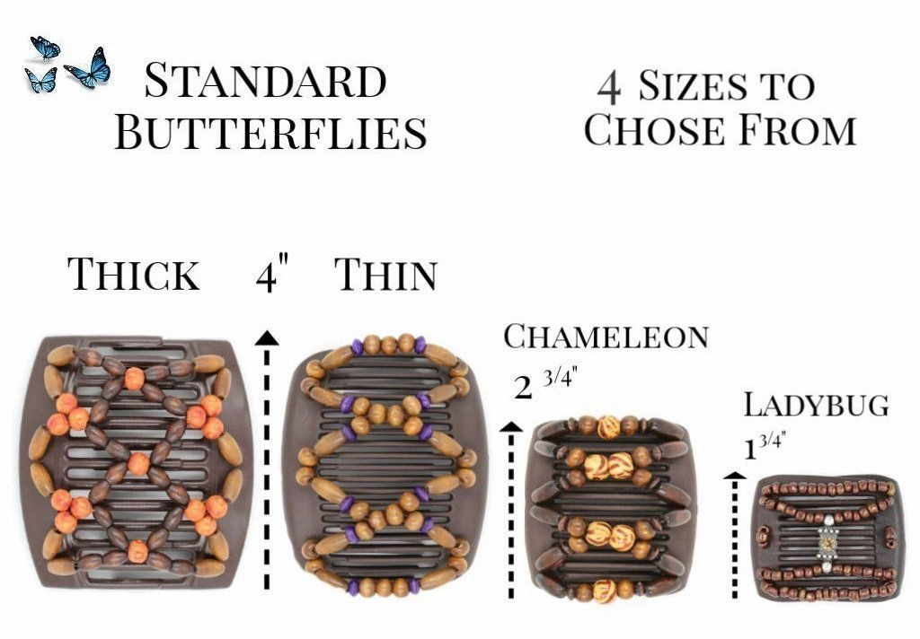 African Butterfly LadyBug Hair Comb - Black 39