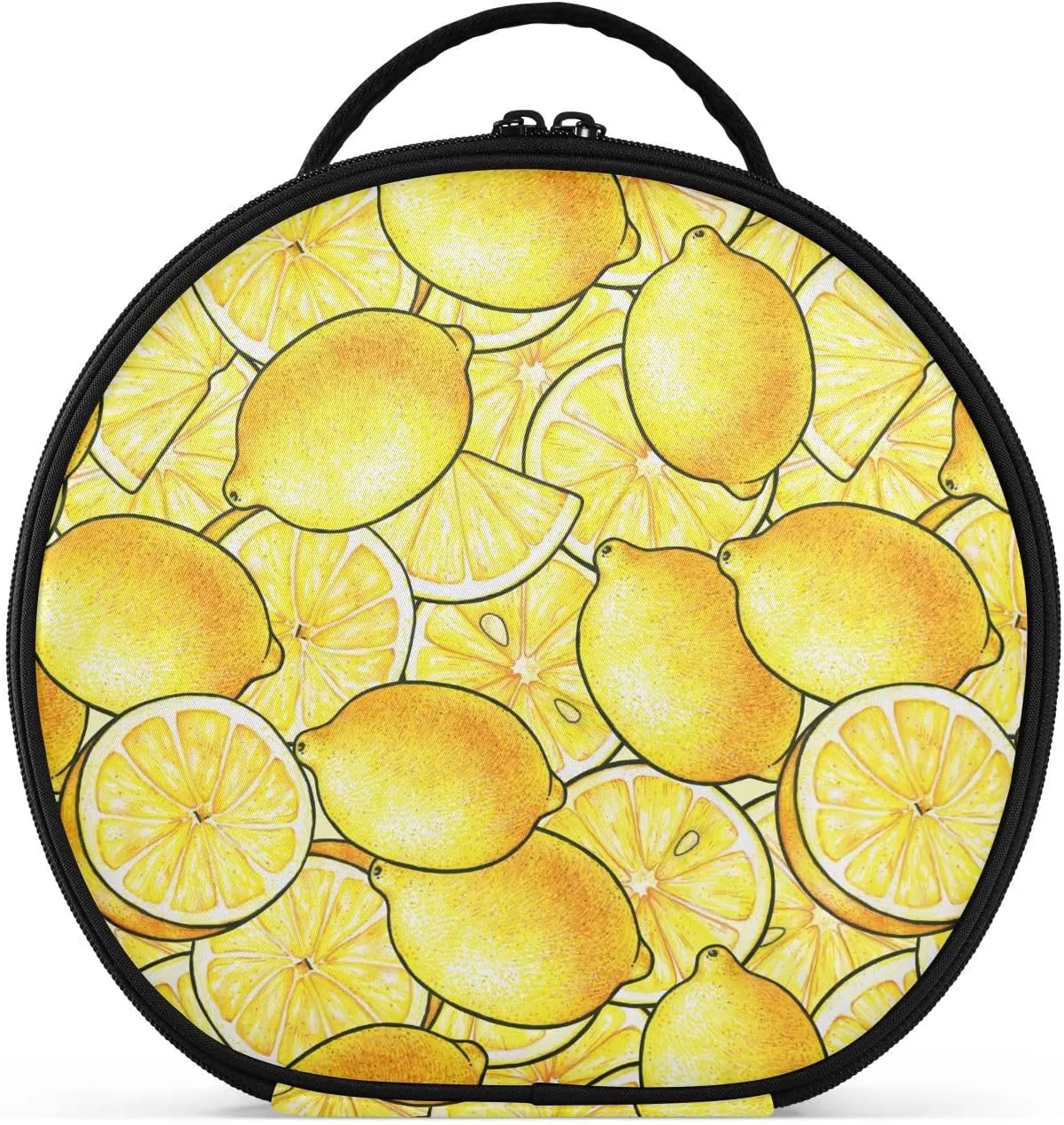 ALAZA Beautiful Yellow Lemon Fruits Travel Cosmetic Organizer Make up Organizer Toiletry Bag