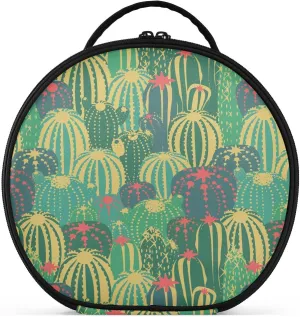 ALAZA Cacti with Flowers and Thorns in Green Travel Make Up Organizer Cosmetic Brush Bags Case