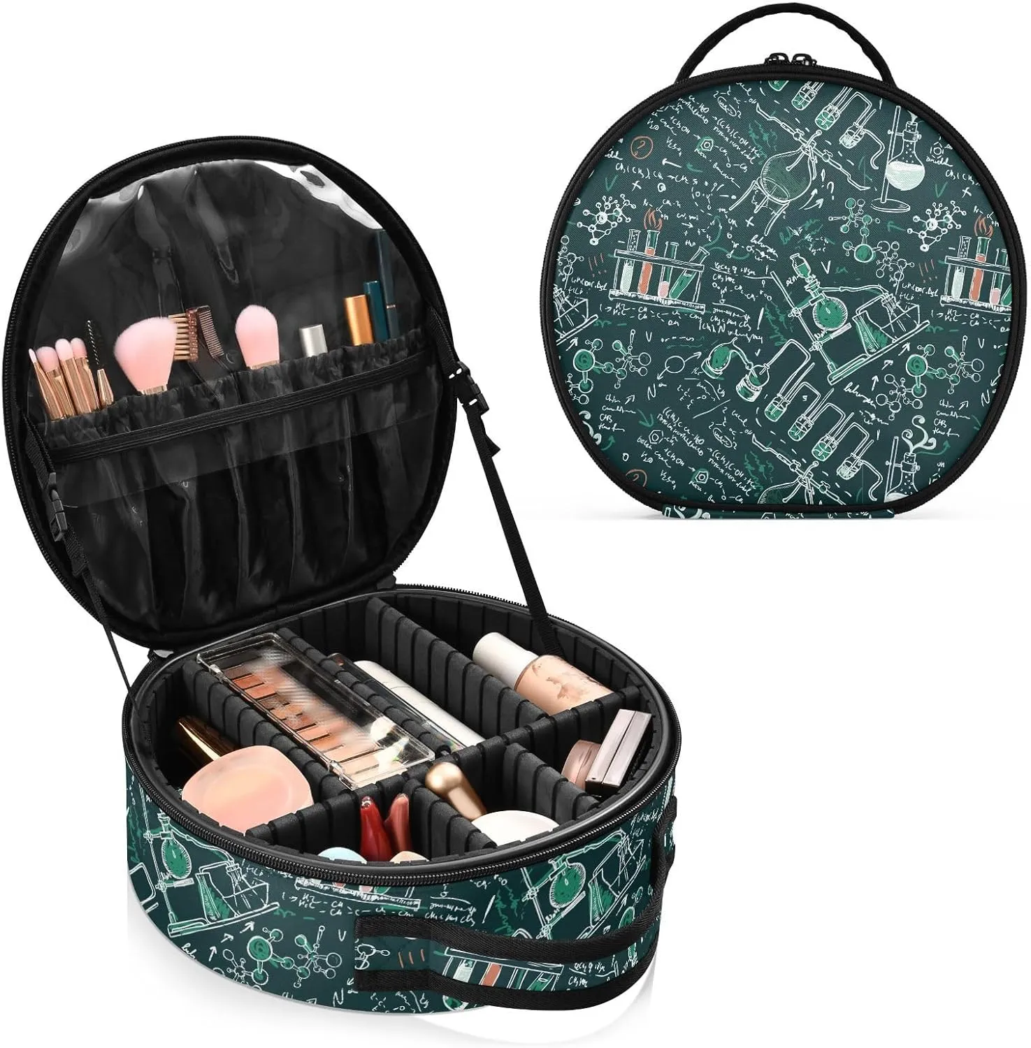 ALAZA Old Chemistry Laboratory Dark Green School Board Travel Cosmetic Organizer Make up Organizer Toiletry Bag