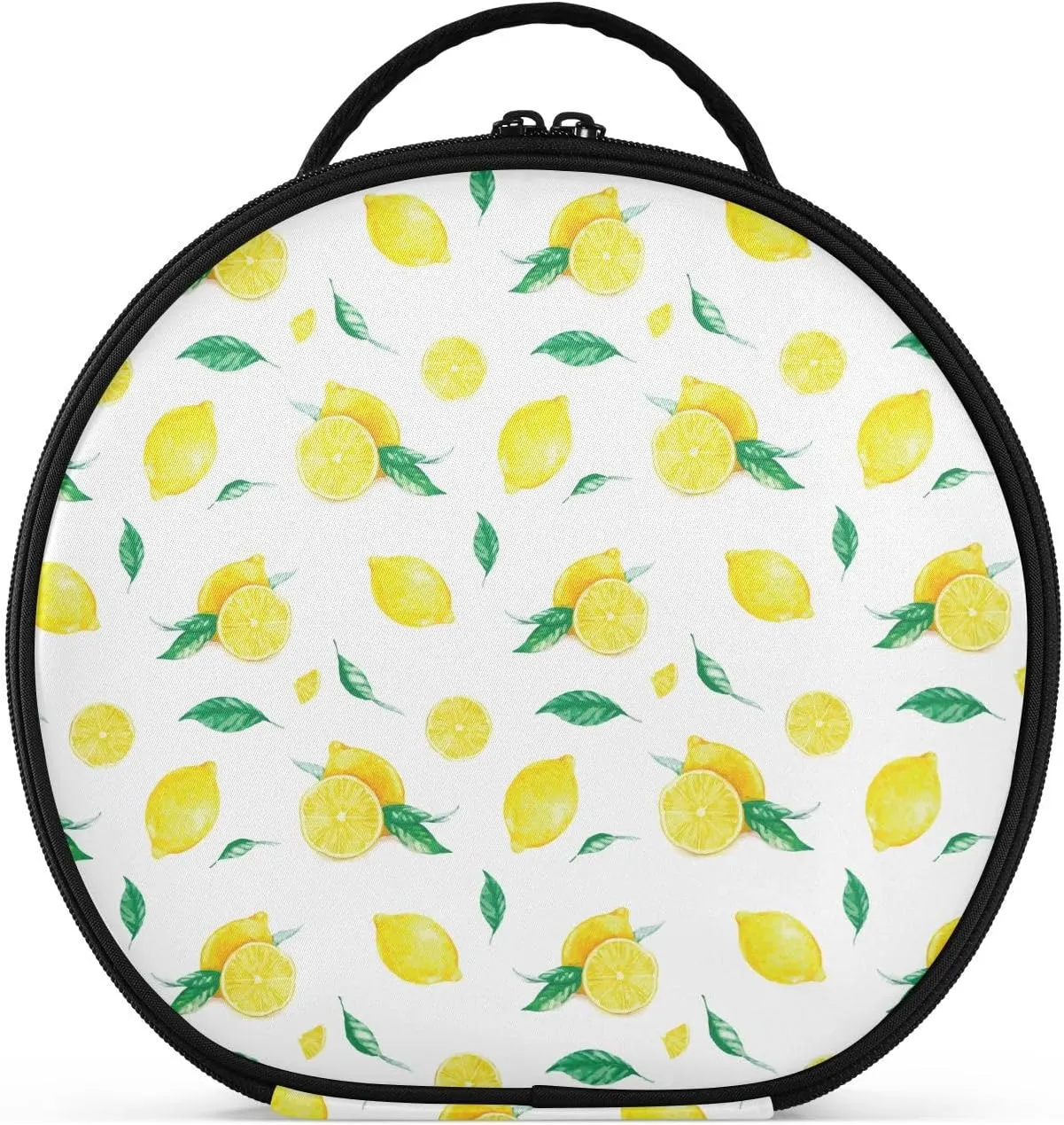 ALAZA Ripe Yellow Lemons and Leaves Travel Cosmetic Organizer Make up Organizer Toiletry Bag
