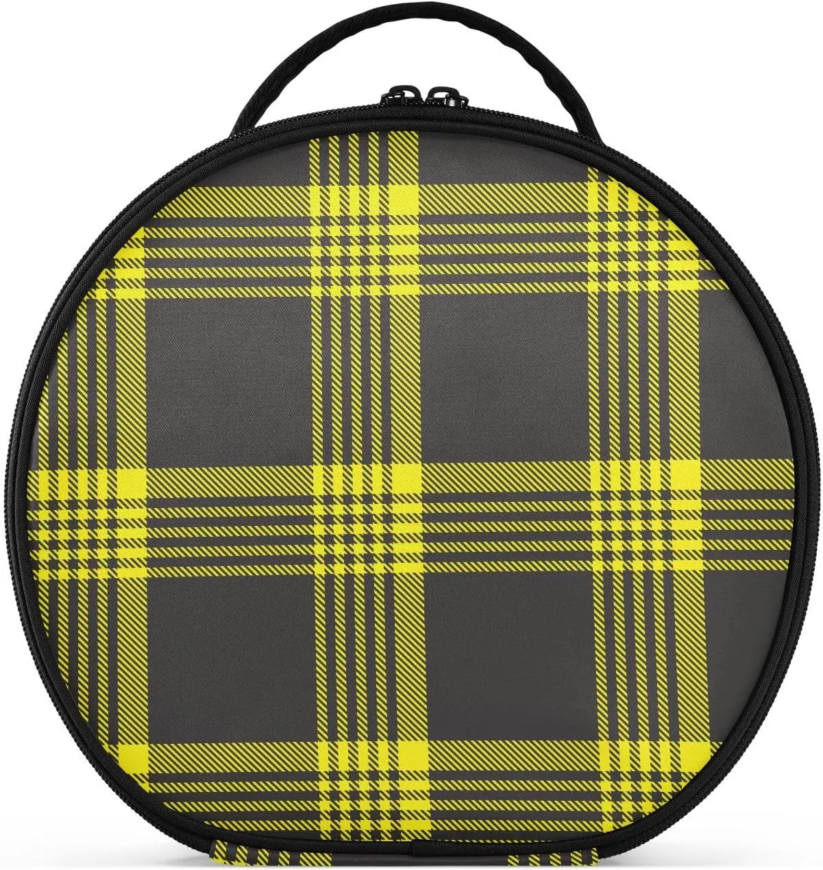 ALAZA Yellow Glen Plaid Travel Makeup Case, Portable Artist Makeup Storage Bag