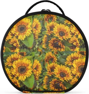ALAZA Yellow Sunflowers Makeup Bag Travel Cosmetic Bag Large Toiletry Organizer