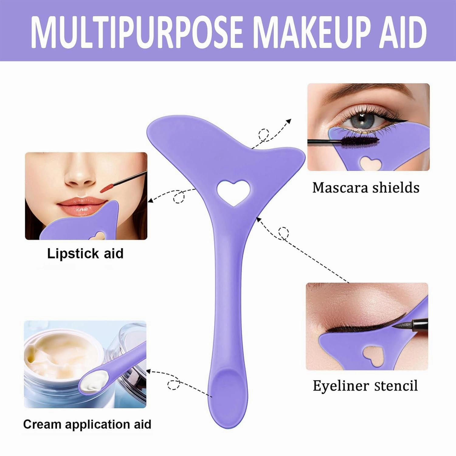 All in One Eye Makeup Stencils Aid Tool Set, Reusable Mascara Shield Applicator Guard Pads   Eyeshadow and Eyeliner Stencils Pad Kit Eye Applicator Guide Tool for Makeup, Easy to Use