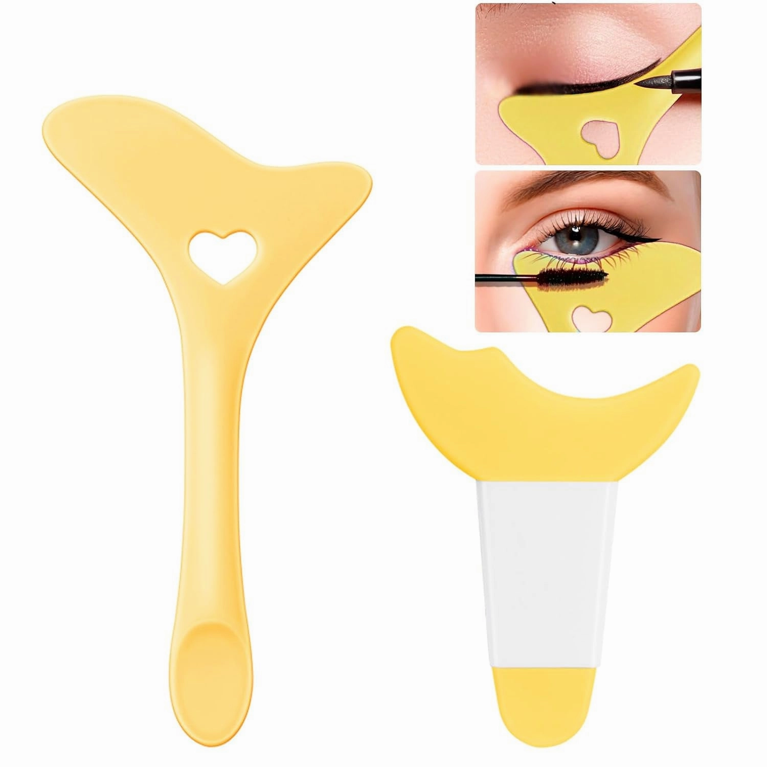 All in One Eye Makeup Stencils Aid Tool Set, Reusable Mascara Shield Applicator Guard Pads   Eyeshadow and Eyeliner Stencils Pad Kit Eye Applicator Guide Tool for Makeup, Easy to Use