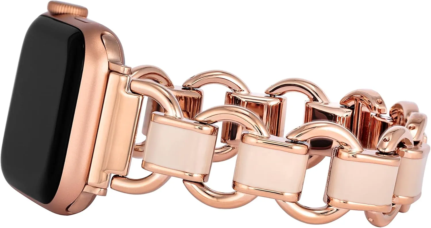 Anne Klein Fashion Chain Bracelet for Apple Watch, Secure, Adjustable, Apple Watch Replacement Band, Fits Most Wrists