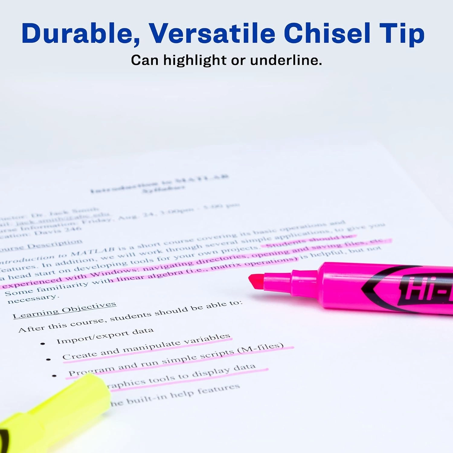 AVERY Hi-Liter, Desk Style, Chisel Tip, 24 Pink and Yellow Highlighters, 2-Pack, 48 Total (31448)