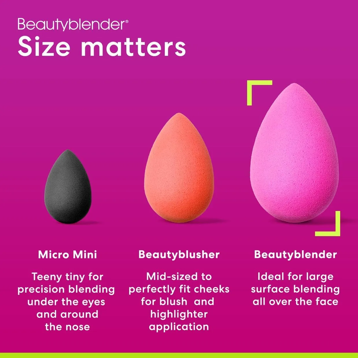 Beautyblender® | Original Pink Beauty Blender Makeup Sponge, Super-Soft Foam Easily Blends Foundations, Powders & Creams, Made in USA, Reusable, Washable, Streak Free Application, Vegan, Cruelty Free