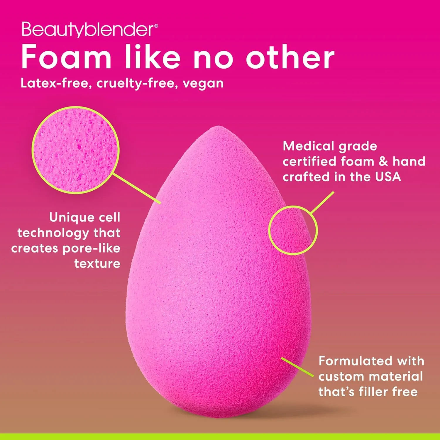 Beautyblender® | Original Pink   Nude Beauty Blender 2-Piece Bundle for Blending Foundations, Powders, and Creams, Super-Soft Foam for Streak-Free Application, Made in the USA, Reusable, Washable