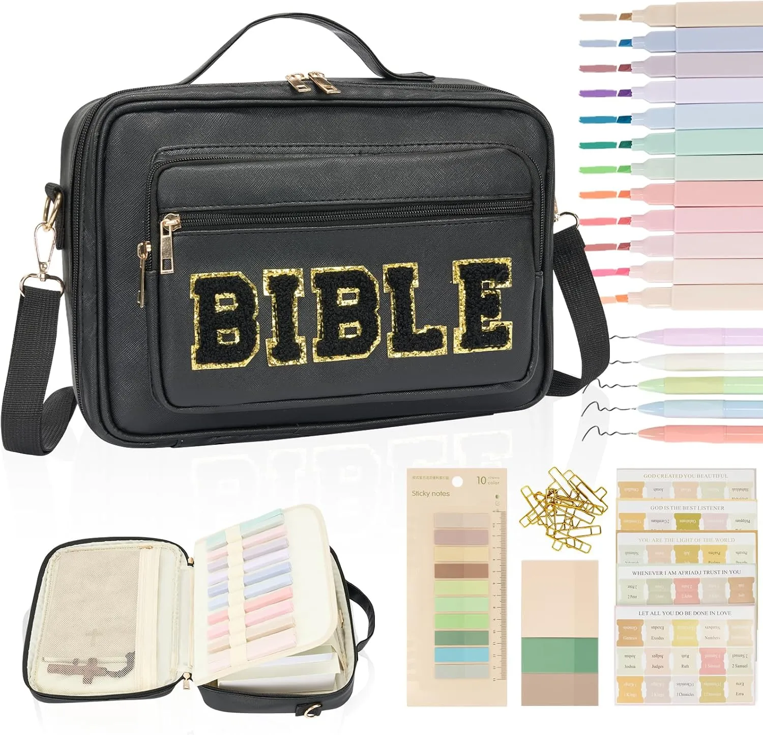 Bible Cover Case for Women Bible Bag Bible Study Supplies Leather Bible Case Western Bible Tote Bag Christian Gifts for Girls