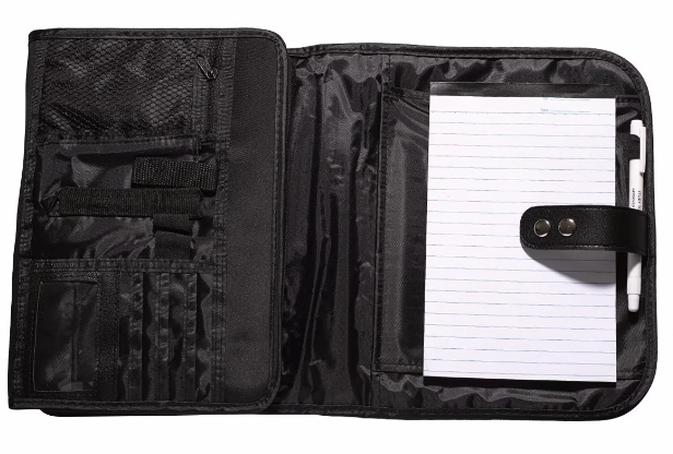 Bible Cover Black Micro-Fiber Tri-fold Organiser Large