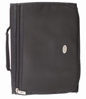 Bible Cover Black Micro-Fiber Tri-fold Organiser Large