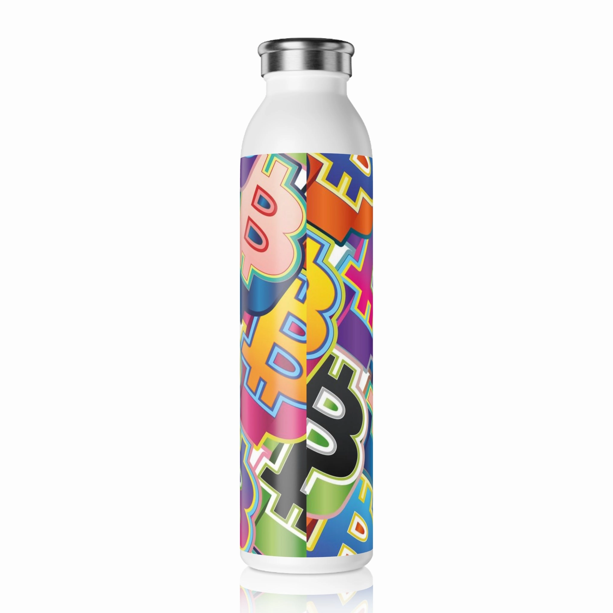 Bitcoin Pop Art Slim Water Bottle
