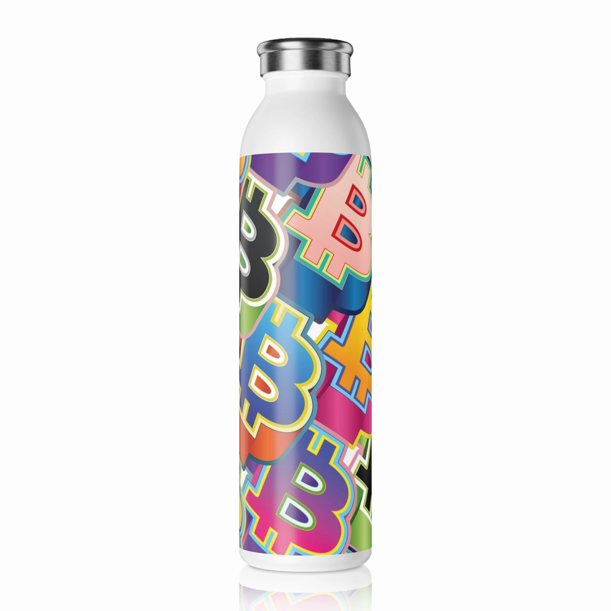 Bitcoin Pop Art Slim Water Bottle