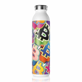 Bitcoin Pop Art Slim Water Bottle
