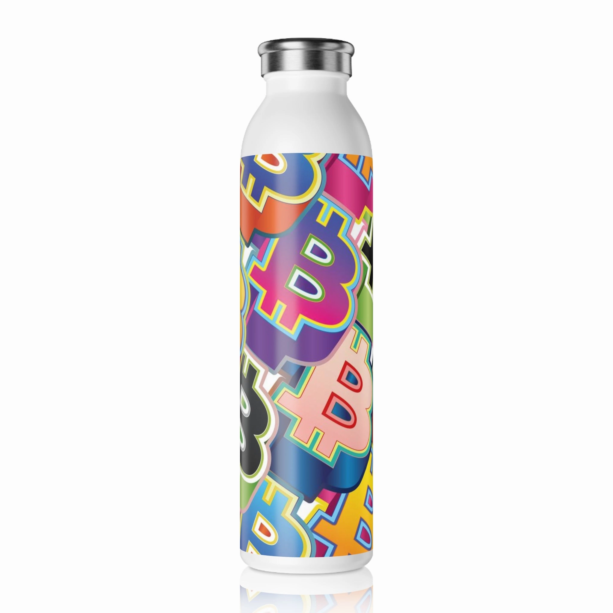 Bitcoin Pop Art Slim Water Bottle