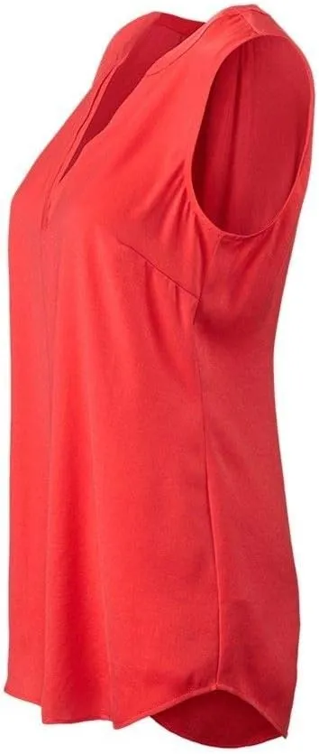 cabi Rose Hibiscus Red Sleeveless Silky Tank