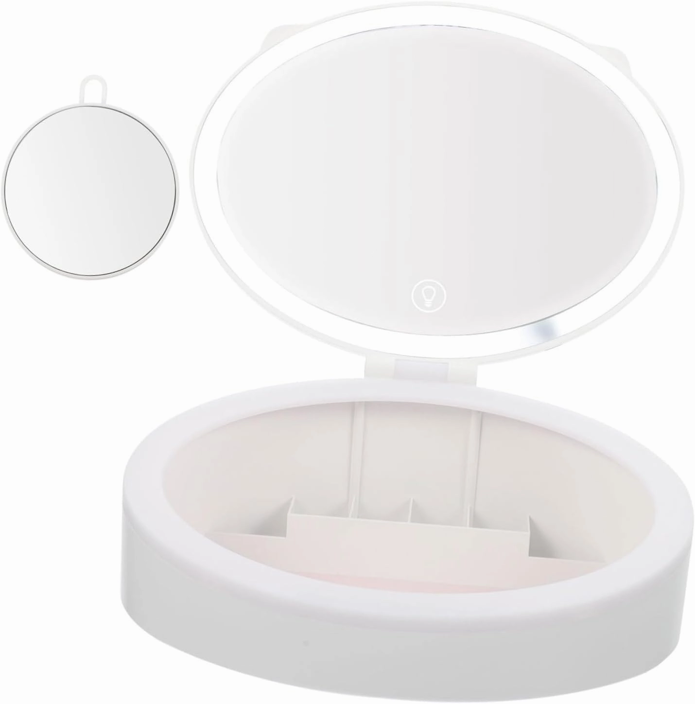 CANIGHT Portable Led Makeup Mirror with Feature Travel Friendly Smart Sensor Light for Day Night Use High Definition Reflection for