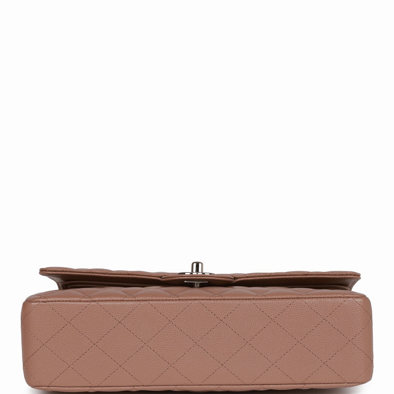 Chanel Medium Classic Double Flap Bag Beige Caviar Silver Hardware