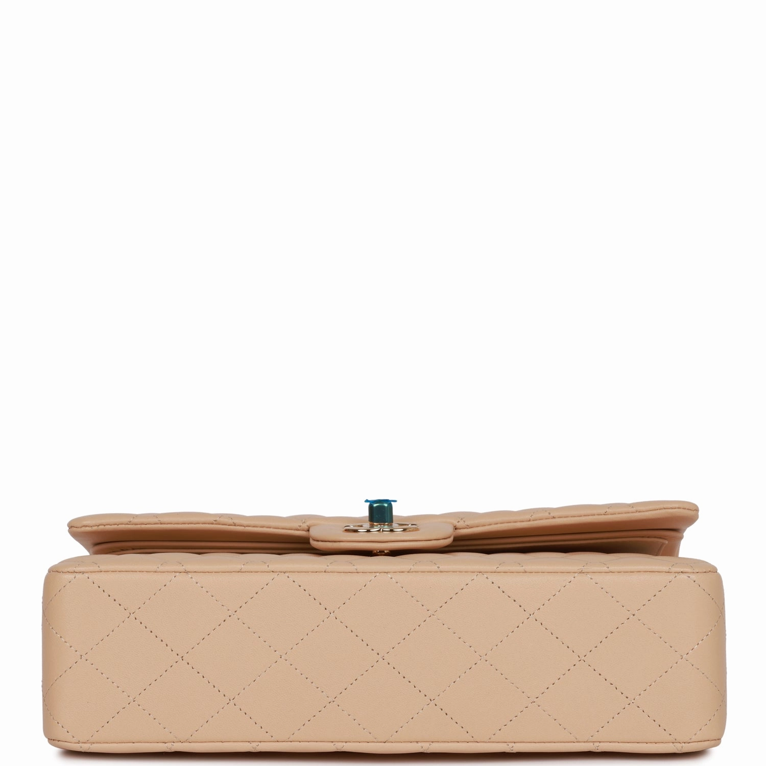 Chanel Medium Classic Double Flap Bag Beige Lambskin Light Gold Hardware