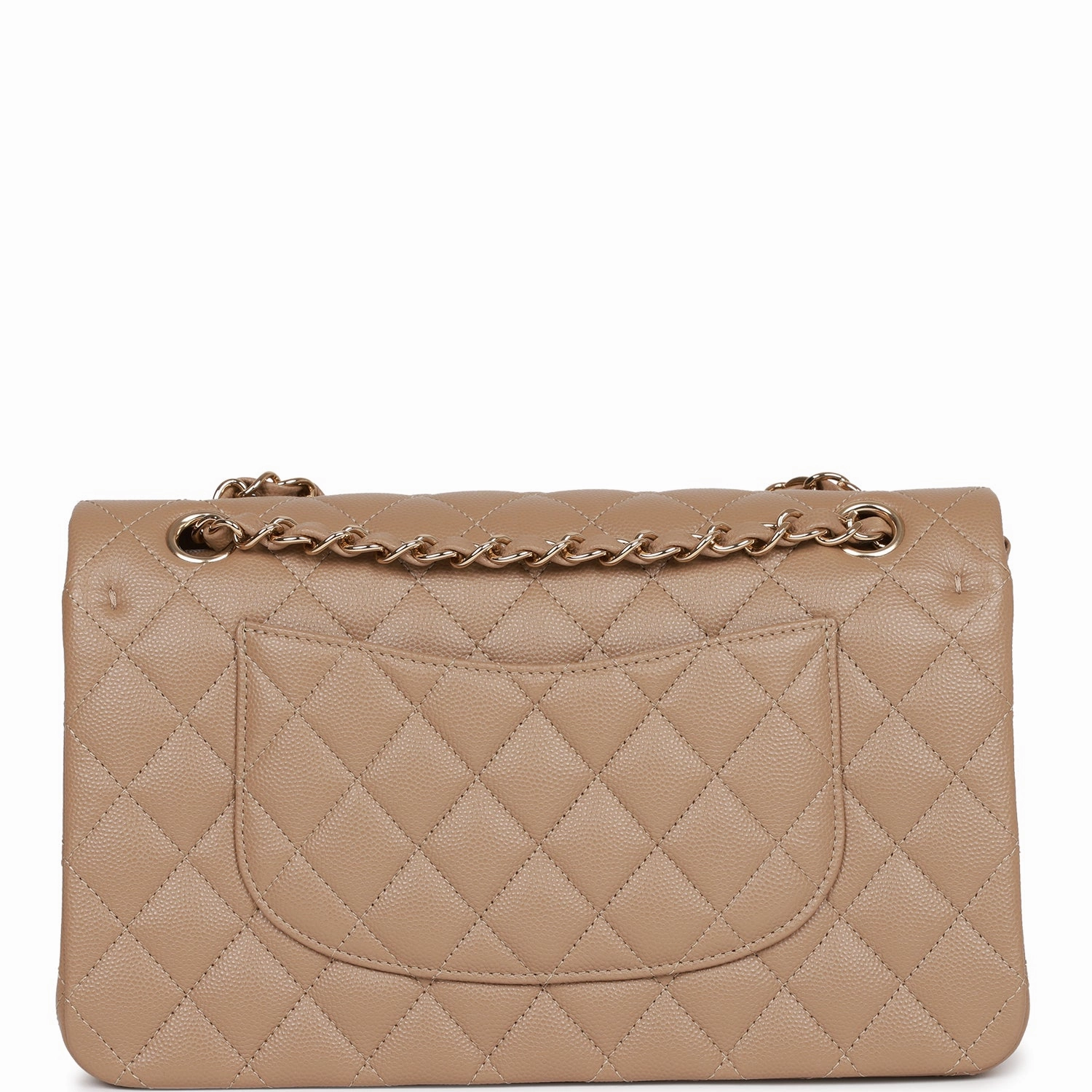 Chanel Timely delivery Caviar Classic Gold Advanced Dark Flap Beige Small Double Hardware Bag Light