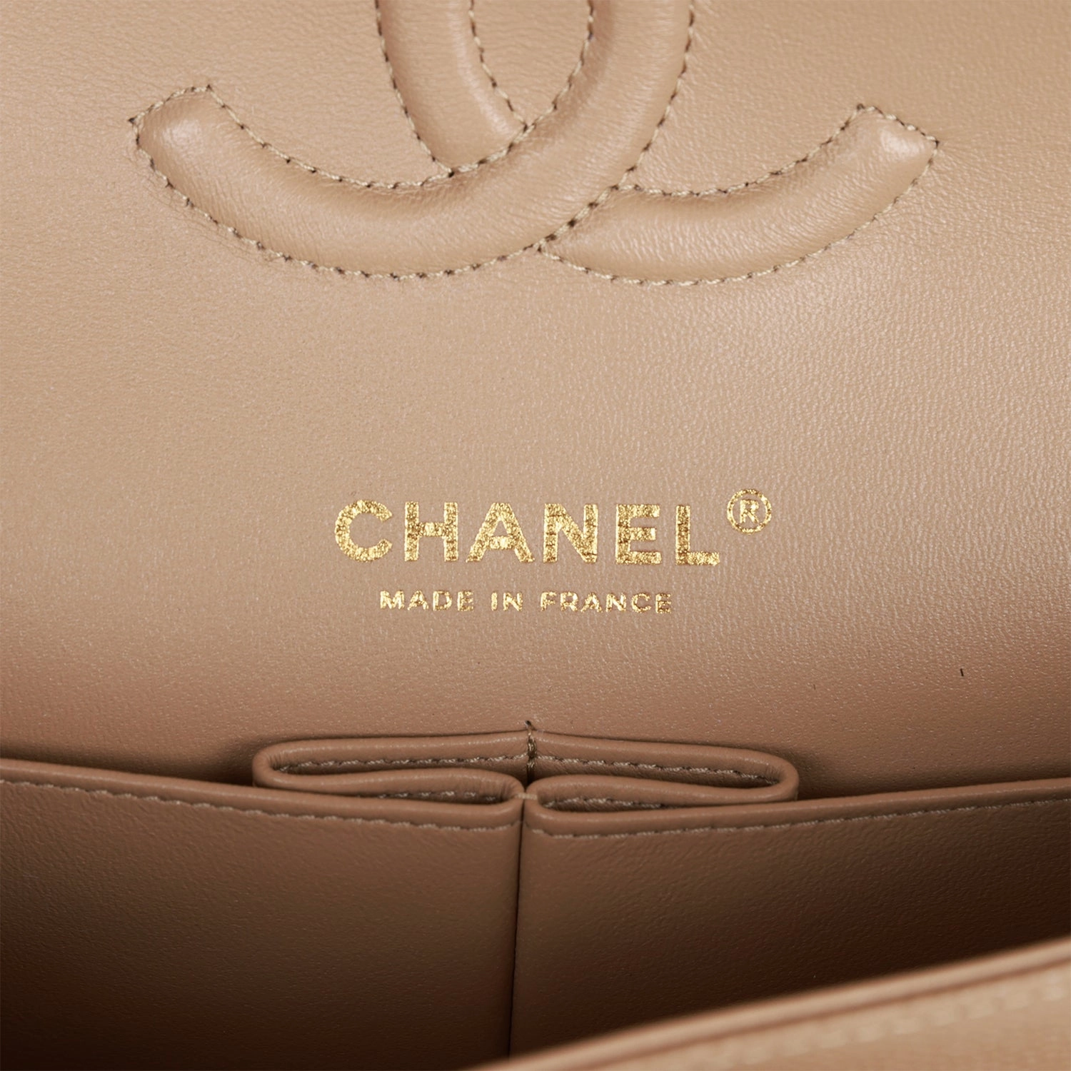 Chanel Timely delivery Caviar Classic Gold Advanced Dark Flap Beige Small Double Hardware Bag Light