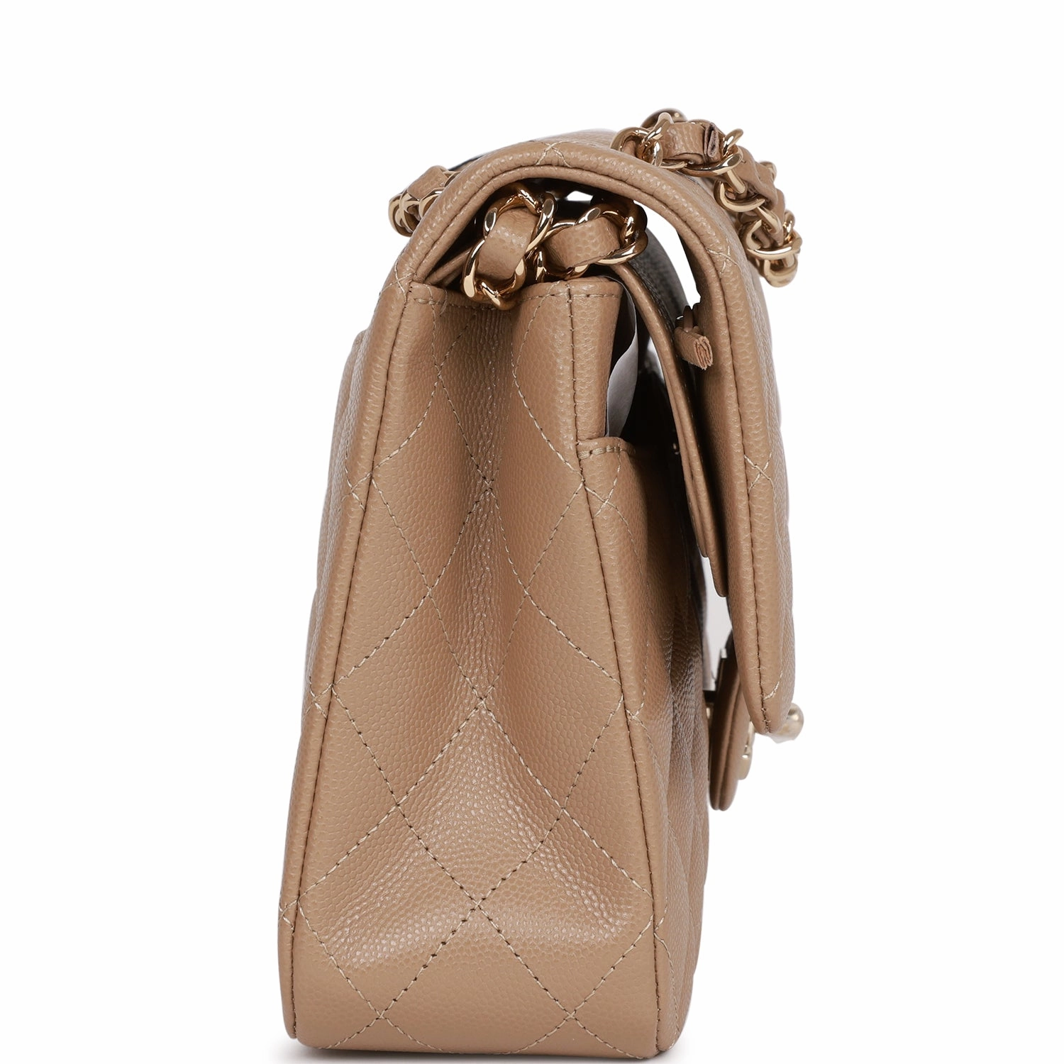 Chanel Timely delivery Caviar Classic Gold Advanced Dark Flap Beige Small Double Hardware Bag Light