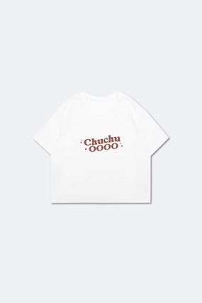 ChuChu OOOO Logo Cropped Tee/ White