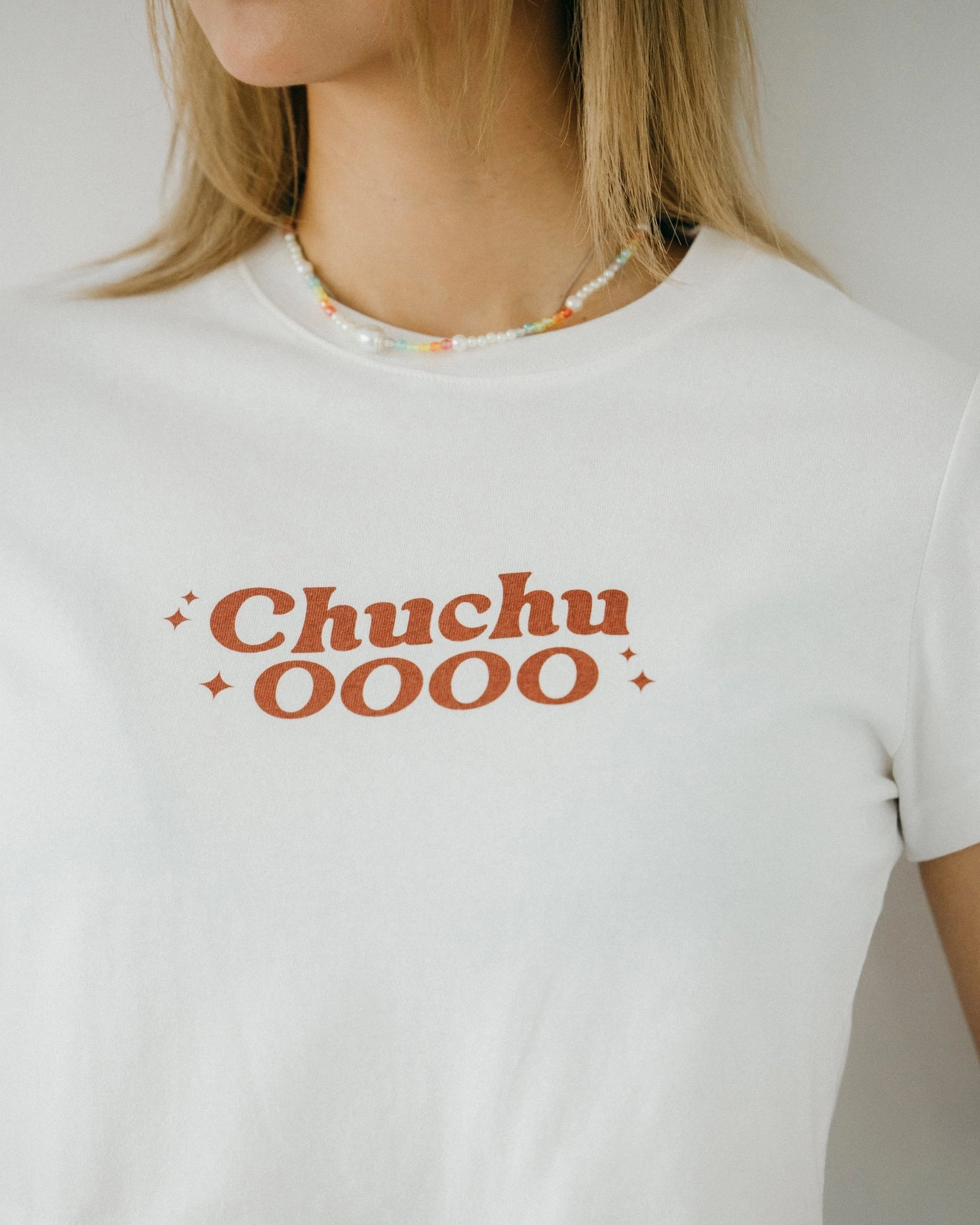 ChuChu OOOO Logo Cropped Tee/ White