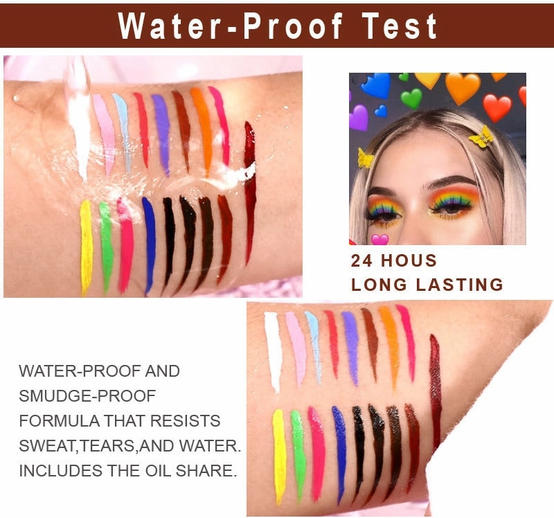 Cmaadu Cosmetics Colorful Liquid Eyeliner Waterproof  Eyeliner Gel / Buy 6 get 1 FREE / Enter Code NND4EY0NDCRE / FREE Shipping