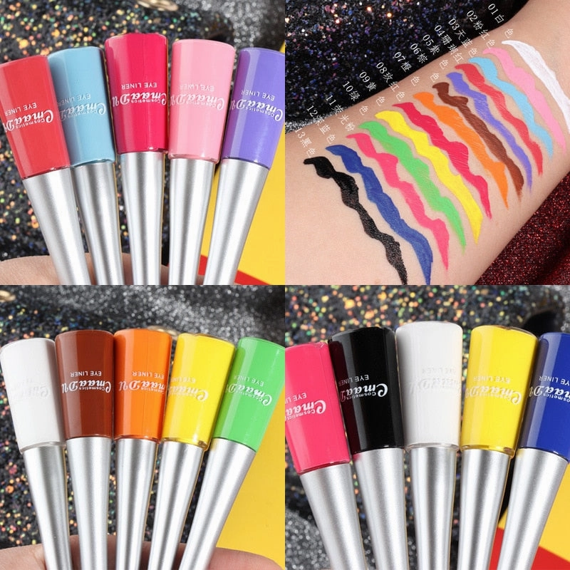 Cmaadu Cosmetics Colorful Liquid Eyeliner Waterproof  Eyeliner Gel / Buy 6 get 1 FREE / Enter Code NND4EY0NDCRE / FREE Shipping