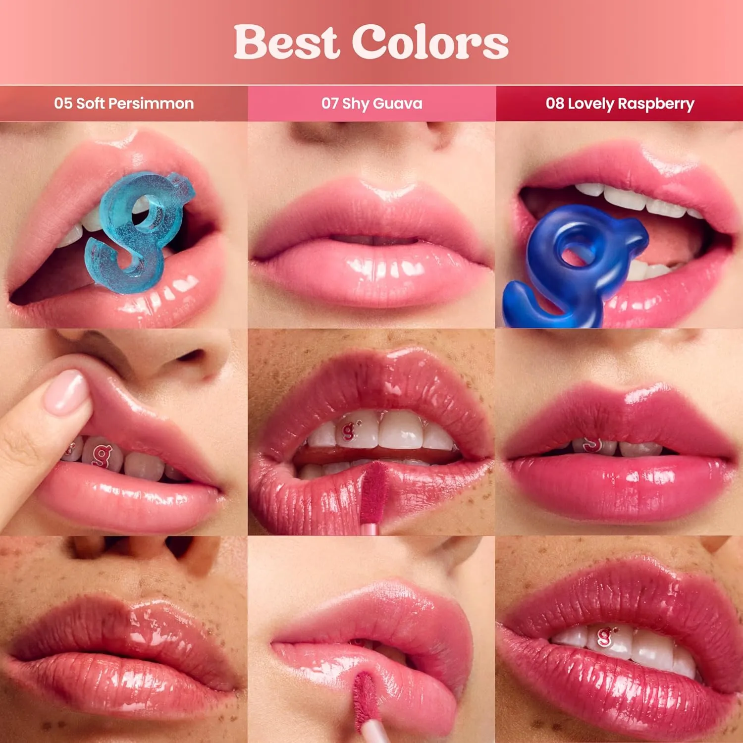 COLORGRAM Fruity Glass Tint 06 Joyful Tomato | | Korean Long Lasting & Waterproof Lip Stain l Glossy Dewy Lip Gloss, Highly Pigmented Bright Red Orange Shade with Glowing effect 0.11 Oz.