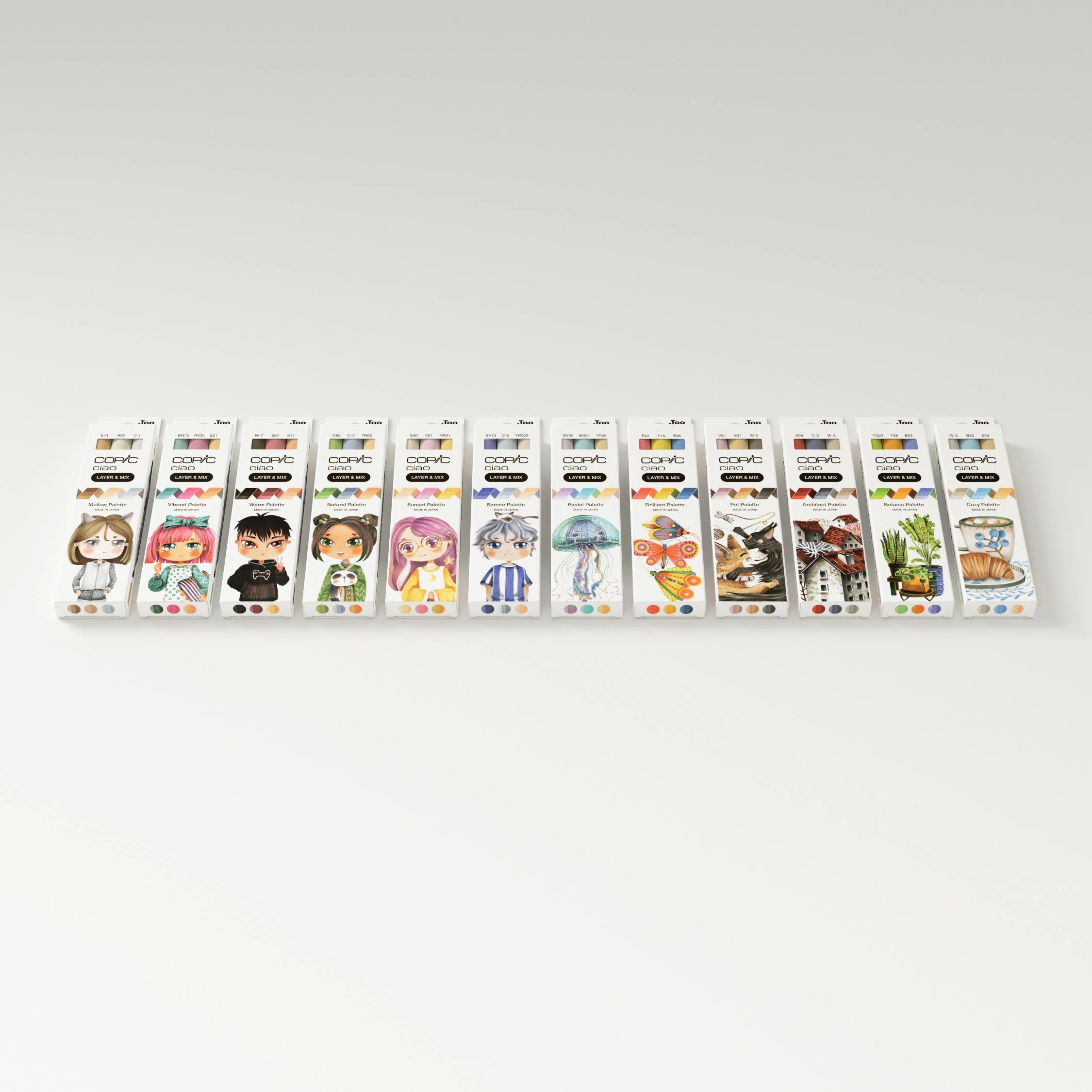 COPIC Ciao Layer & Mix Pen Set Of 3 Warm Palette Markers, Art, Craft, Colouring, Graphic, Highlighter, Design, Anime Manga
