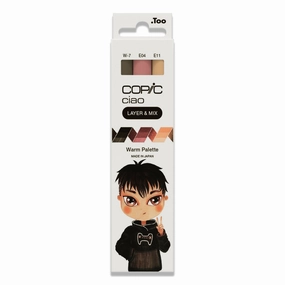 COPIC Ciao Layer & Mix Pen Set Of 3 Warm Palette Markers, Art, Craft, Colouring, Graphic, Highlighter, Design, Anime Manga