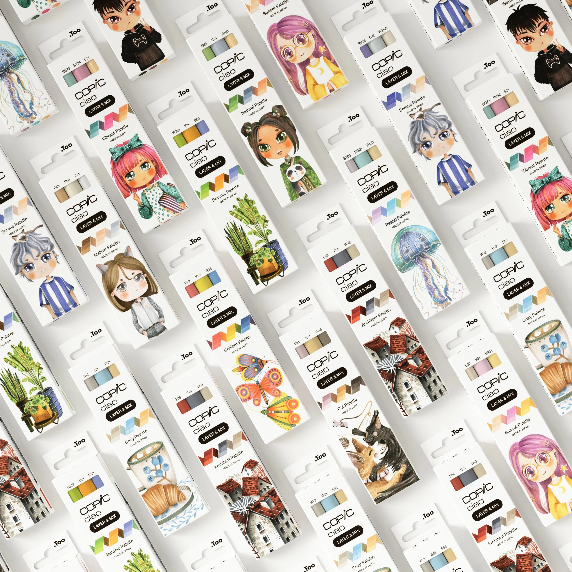 COPIC Ciao Layer & Mix Pen Set Of 3 Warm Palette Markers, Art, Craft, Colouring, Graphic, Highlighter, Design, Anime Manga