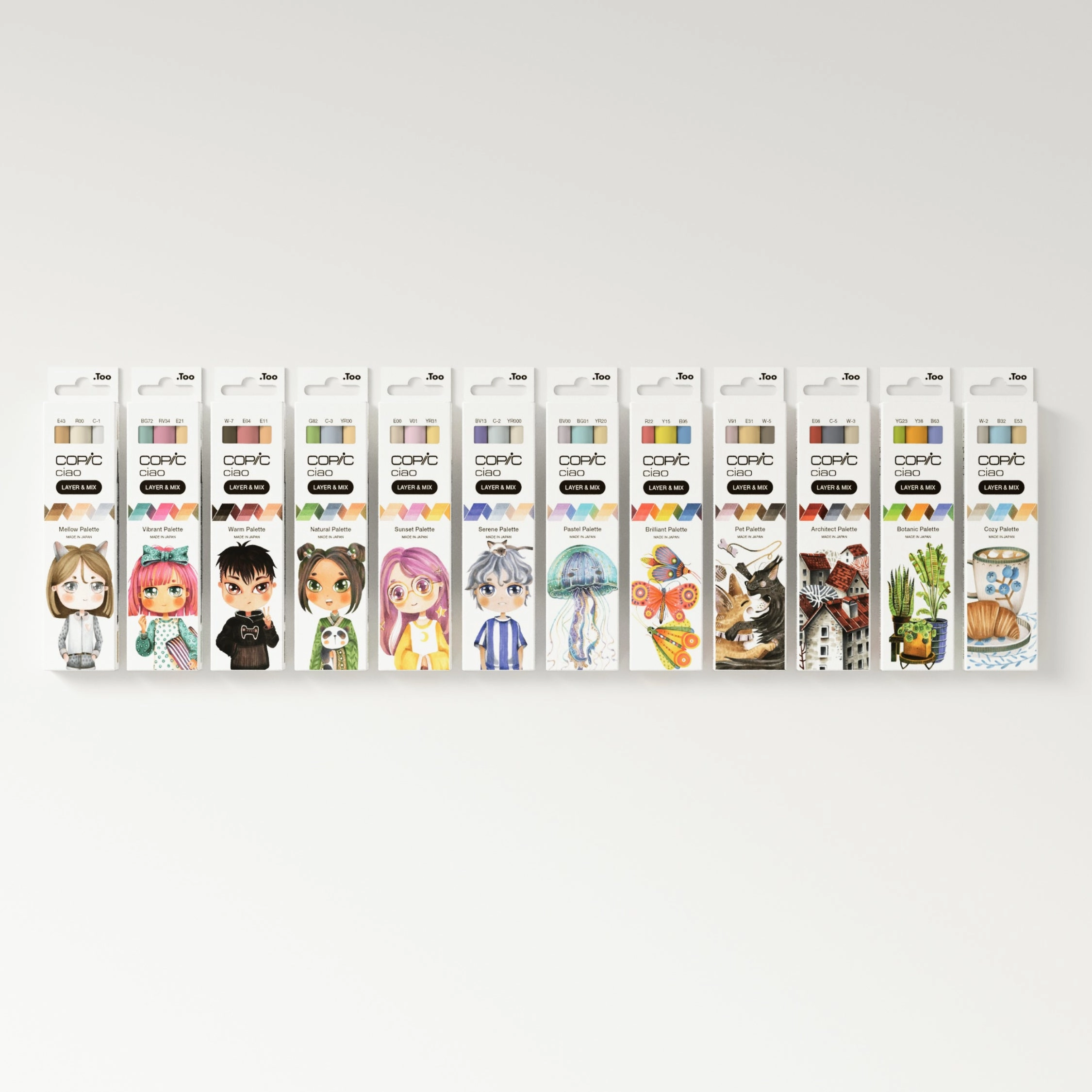 COPIC Ciao Layer & Mix Pen Set Of 3 Warm Palette Markers, Art, Craft, Colouring, Graphic, Highlighter, Design, Anime Manga