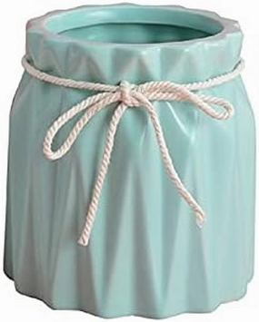Cosmetic Organizer Exquisite Makeup Brush Bucket Ceramic Eyeliner Eyebrow Pencil Storage Tube Desktop Ceramic Pen Holder Decorations Makeup Organizers(Green)
