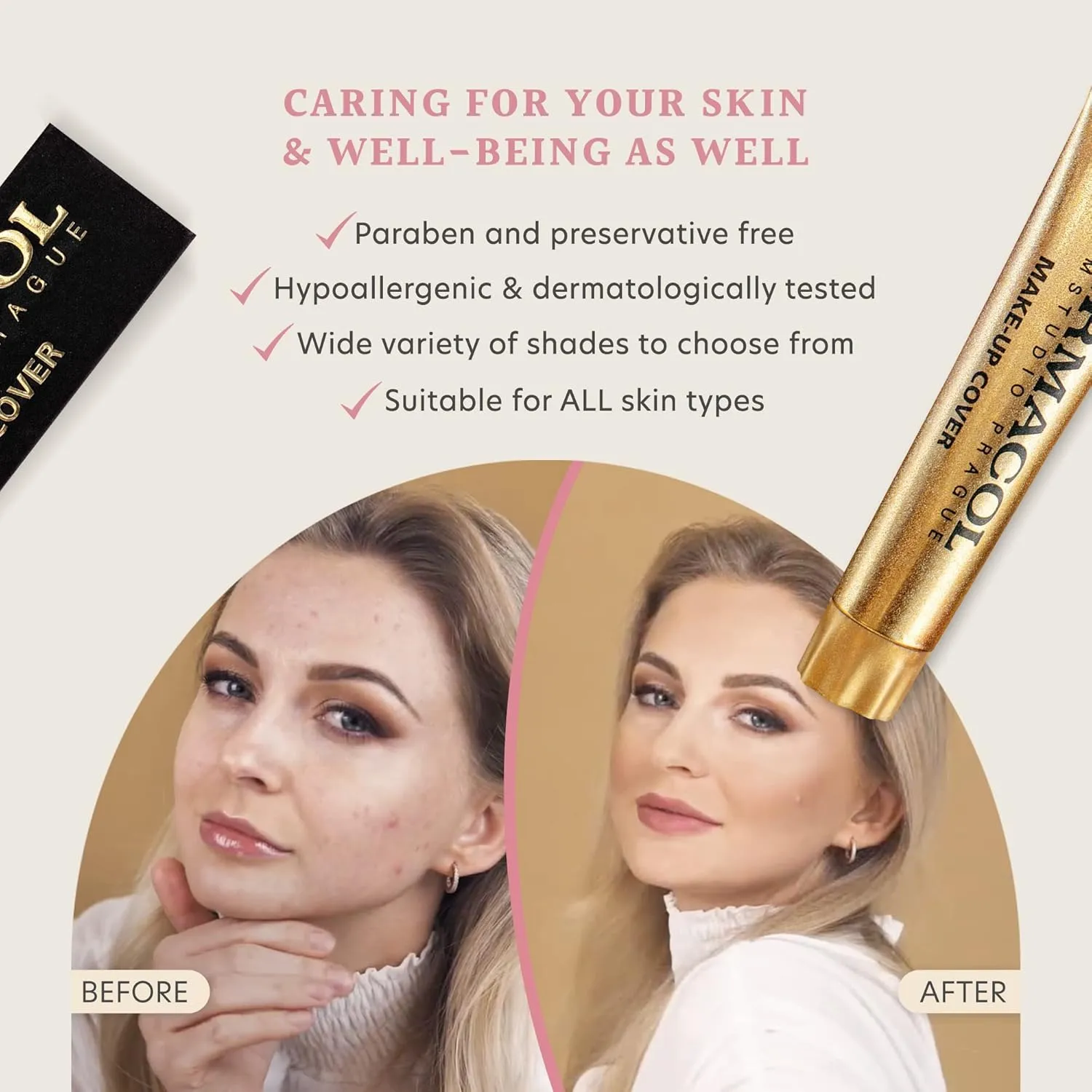 Dermacol - Full Coverage Foundation, Liquid Makeup Matte Foundation with SPF 30, Waterproof Foundation for Oily Skin, Acne, & Under Eye Bags, Long-Lasting Makeup Products, 30g, Shade 222