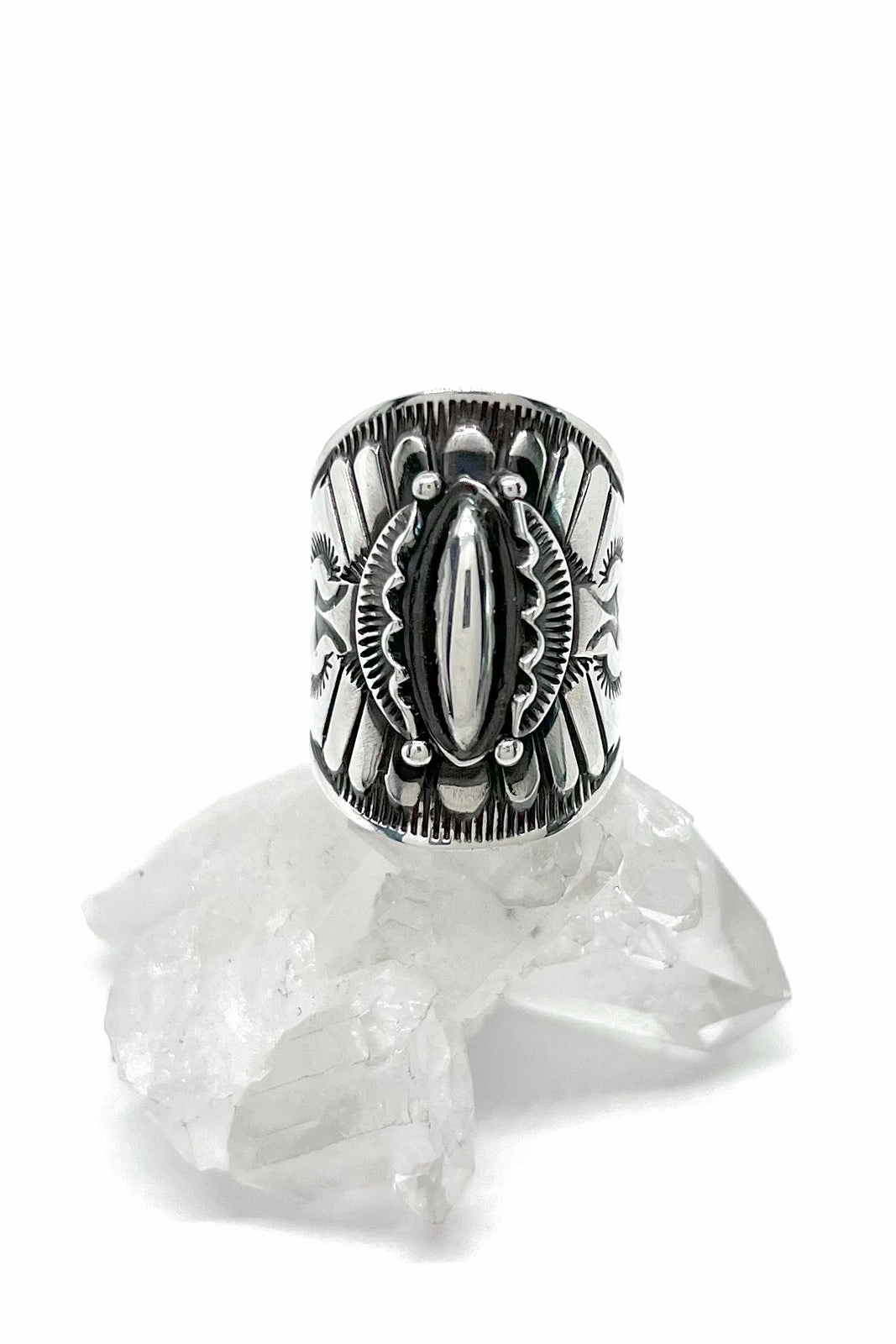 Derrick Gordon Repoussè Sterling Silver Ring (Size 7 ½)