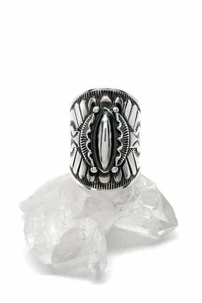 Derrick Gordon Repoussè Sterling Silver Ring (Size 7 ½)