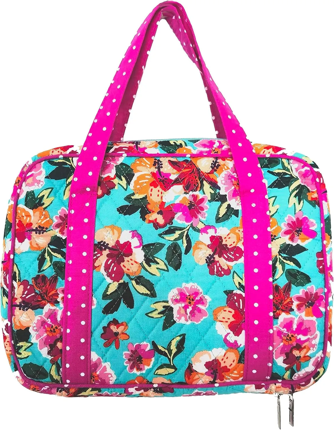 DIWI Quilted Bible Cover Extra Large Sizes 11.25 X 8.25 X 2.75 Inches Bible Tote Good Book Case (XL, C2 Pink Garden)